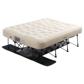 Air Mattress with Frame, Inflatable 2 Person Camping Cot with Built-in Pump, Portable Folding Air Beds Supports 600 lbs
