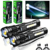 (2Pack)USB Rechargeable LED Flashlight Adjustable Focus Camping Hiking Outdoor Flashlight Work light (Logistics only For USPS.TK/TMEU only For self-pi