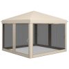 210D Oxford 10' x 10' Pop Up Canopy Tent with Netting, Instant Screen Room House, Tents for Parties, Height Adjustable, with Carry Bag, for Outdoor