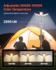 LED Work Light with Stand, 8Ah, Rechargeable Cordless Camping Light, with 3 Lamp Heads, Detachable Tripod Stand, 2200 Lumens 3000K-6500K Dimmable