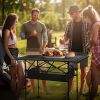 Lightweight Aluminum Folding CamLightweight Aluminum Folding Camping Table (37.2" x 21.7" x 19"), Portable Roll-Up Design ping Table
