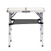 Portable Adjustable Height Folding Table with Mesh Storage Shelf – Lightweight Aluminum Camping Table, 2 Height Settings