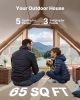 Inflatable Tents for Camping, 3-5 Person Easy Setup Blow up Tent with Hand Pump, 300D Oxford 4 Season Glamping Tent with Canopy, Stove Jack