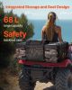 ATV Rear Storage Bag, 68L ATV Rear Cargo Bag with Sponge Seat Cushion & Bottle Holder