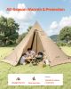 Hot Tent for 4-6 Persons, Portable Winter Tipi Tent with Stove Jack, Waterproof Canvas Camping Tents