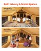 Inflatable Tents for Camping, 8-12 Person Easy Setup Blow up Tent with Hand Pump, 4 Season Luxury Glamping Tent with 2 Skylights, Canopy, Stove Jack