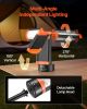 LED Work Light with Stand, 8Ah, Rechargeable Cordless Camping Light, with 3 Lamp Heads, Detachable Tripod Stand, 2200 Lumens 3000K-6500K Dimmable